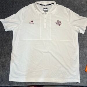 Adidas Men's White Texas A&M Aggies Performance Polo Shirt 4XL